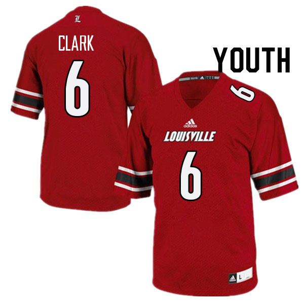 Youth #6 Stanquan Clark Louisville Cardinals College Football Jerseys Stitched Sale-Red - Click Image to Close